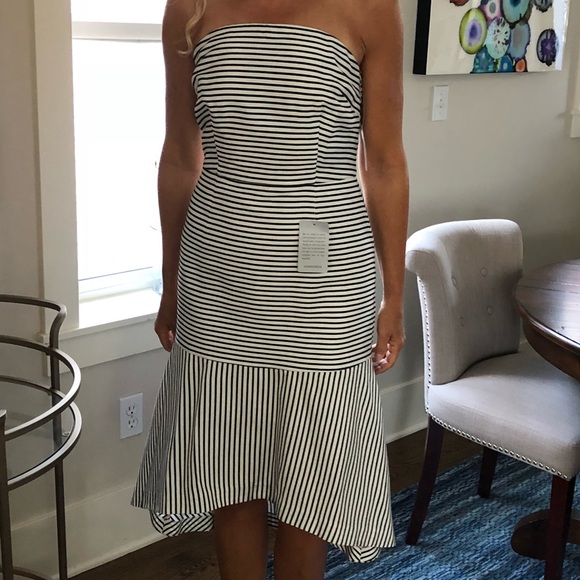 NWT Black and white stripe cocktail dress - Picture 1 of 4